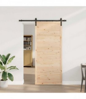 vidaXL Sliding Door Natural 80 x 208 cm Solid Pine Wood