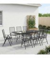 vidaXL Garden Dining Set 9 pcs Anthracite 212 x 90 x 76 cm