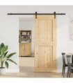 vidaXL Sliding Door NARVIK Natural and Black