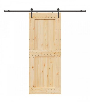 vidaXL Sliding Door NARVIK Natural and Black