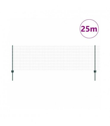 vidaXL Fence with Post Green