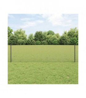 vidaXL Fence with Post Grey