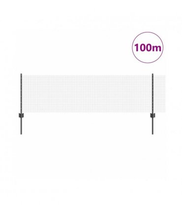 vidaXL Fence with Post Grey