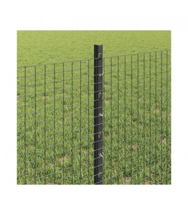 vidaXL Fence with Post Grey