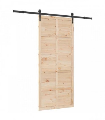 vidaXL Sliding Door Natural 90 x 208 cm Solid Pine Wood