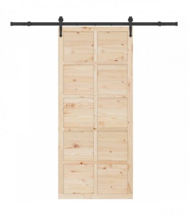 vidaXL Sliding Door Natural 90 x 208 cm Solid Pine Wood