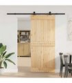 vidaXL Sliding Door NARVIK Natural and Black