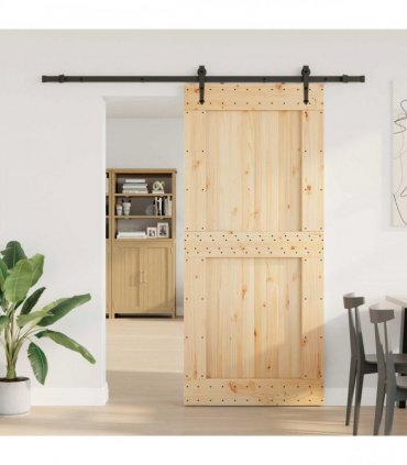 vidaXL Sliding Door NARVIK Natural and Black