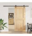 vidaXL Sliding Door NARVIK Natural and Black