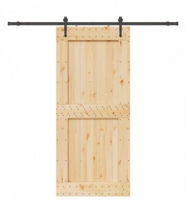 vidaXL Sliding Door NARVIK Natural and Black