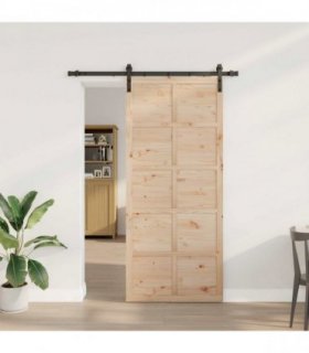 vidaXL Sliding Door Natural 80 x 208 cm Solid Pine Wood