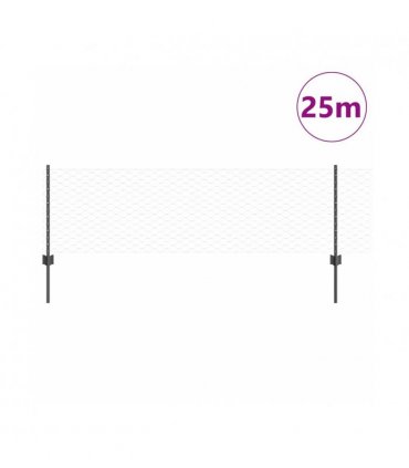 vidaXL Fence with Post Grey