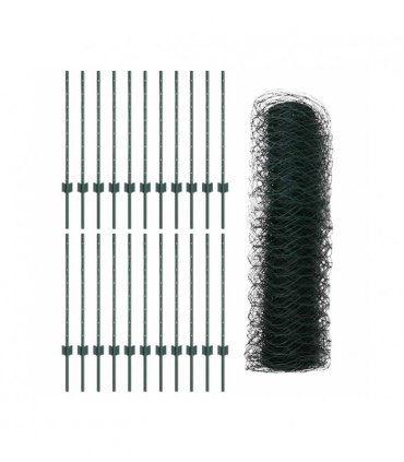 vidaXL Fence with Post Green