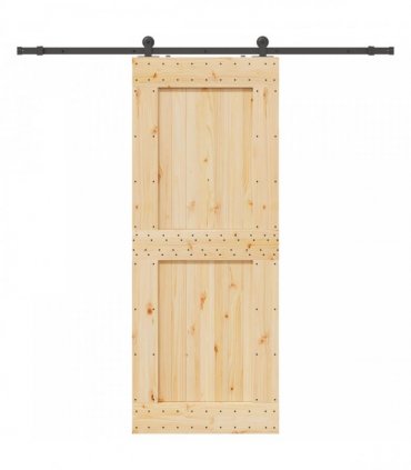 vidaXL Sliding Door NARVIK Natural and Black