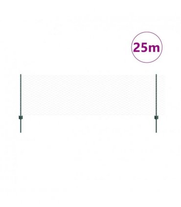 vidaXL Fence with Post Green