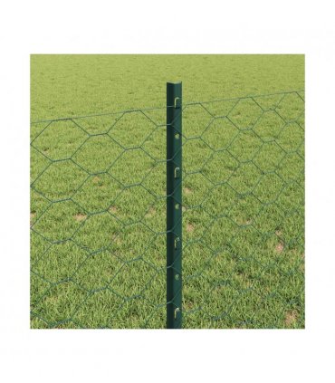 vidaXL Fence with Post Green
