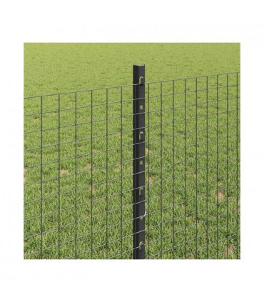 vidaXL Fence with Post Grey