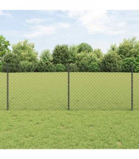 vidaXL Fence with Post Grey