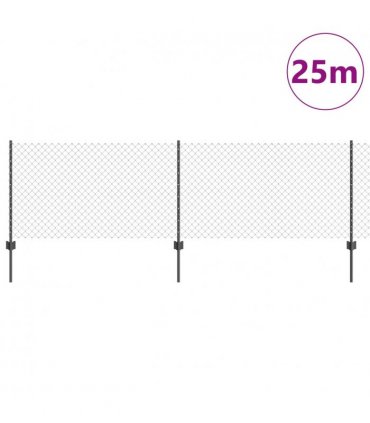 vidaXL Fence with Post Grey