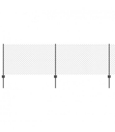vidaXL Fence with Post Grey