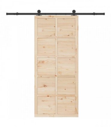 vidaXL Sliding Door Natural 100 x 208 cm Solid Pine Wood
