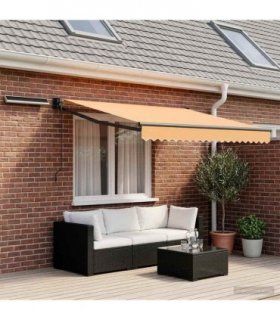 vidaXL Electric Retractable Awning Sand 100% Polyester and Aluminium