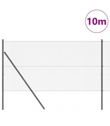 vidaXL Outdoor Welded Wire Fence Ground Fix 10 x 1 m PVC-Coated Steel