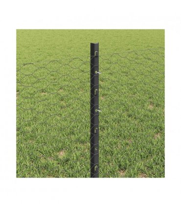 vidaXL Fence with Post Grey