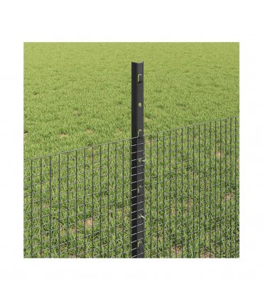 vidaXL Fence with Post Grey