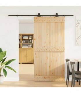 vidaXL Sliding Door NARVIK Natural and Black