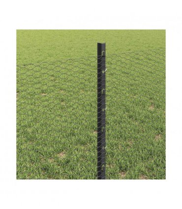 vidaXL Fence with Post Grey