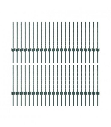vidaXL Fence Post 44 pcs Green 100 cm Steel