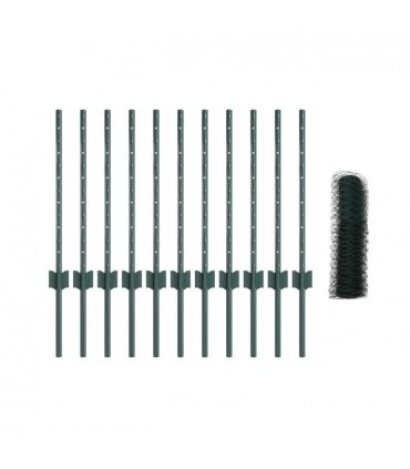 vidaXL Fence with Post Green