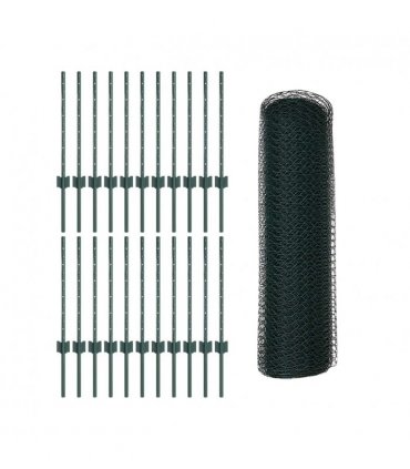 vidaXL Fence with Post Green