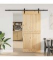 vidaXL Sliding Door NARVIK Natural and Black
