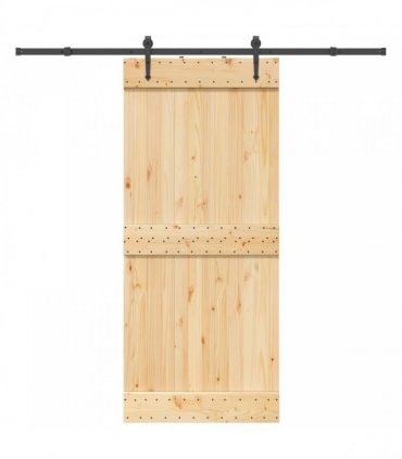 vidaXL Sliding Door NARVIK Natural and Black