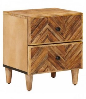 vidaXL Bedside Table Brown 40 x 33.5 x 46 cm Solid Mango Wood