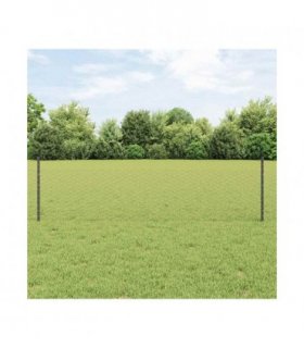 vidaXL Fence with Post Grey