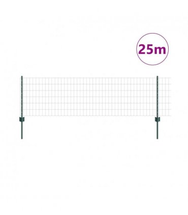 vidaXL Fence with Post Green