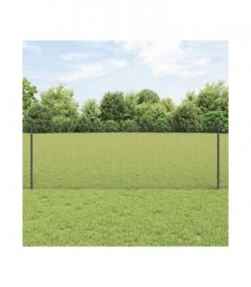 vidaXL Fence with Post Grey