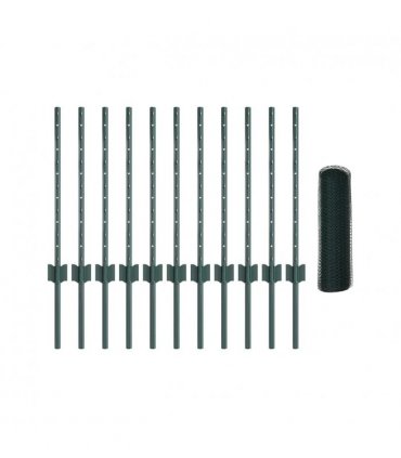 vidaXL Fence with Post Green