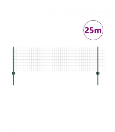 vidaXL Fence with Post Green