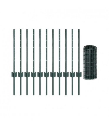 vidaXL Fence with Post Green