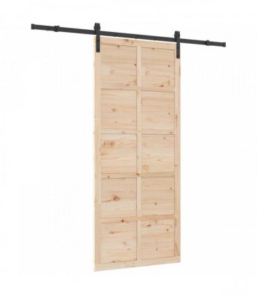 vidaXL Sliding Door Natural 100 x 208 cm Solid Pine Wood