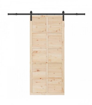 vidaXL Sliding Door Natural 100 x 208 cm Solid Pine Wood