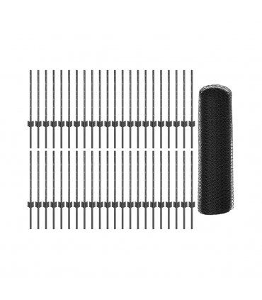 vidaXL Fence with Post Grey