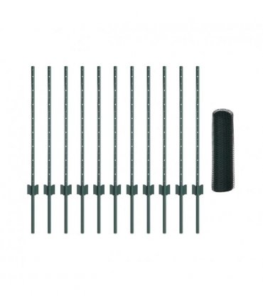 vidaXL Fence with Post Green