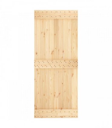 vidaXL Sliding Door Natural and White 85 x 210 cm Solid Pine Wood