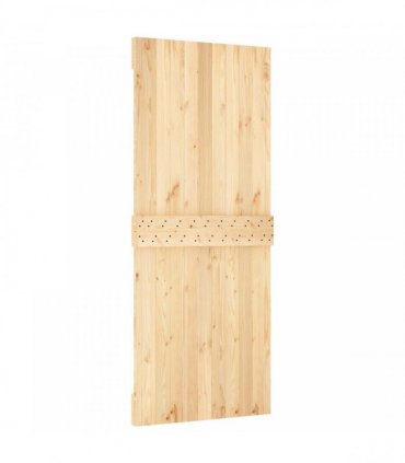 vidaXL Sliding Door Natural and White 85 x 210 cm Solid Pine Wood