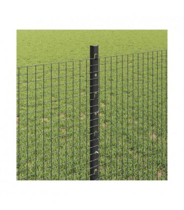 vidaXL Fence with Post Grey